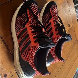 Adidas Black and Red Running Shoes - only worn a few times